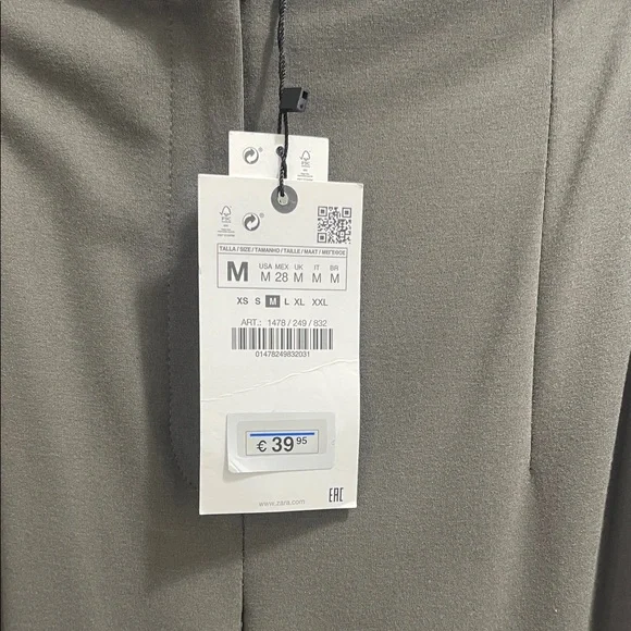 NWT/ Zara sage/gray pants sz medium - Picture 2 of 4